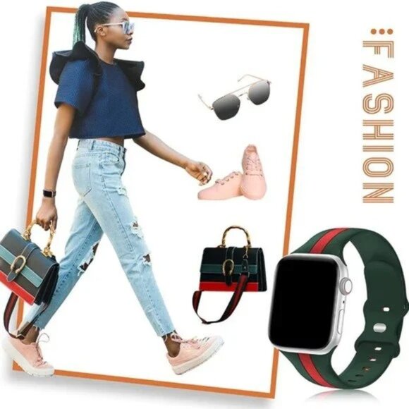 Apple Men/Women Soft Silicone Designer Sport Wristbands for Apple Watches - Picture 4 of 8